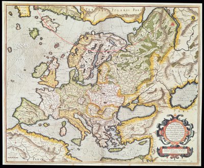 Map of Europe, c.1554 by Gerardus Mercator