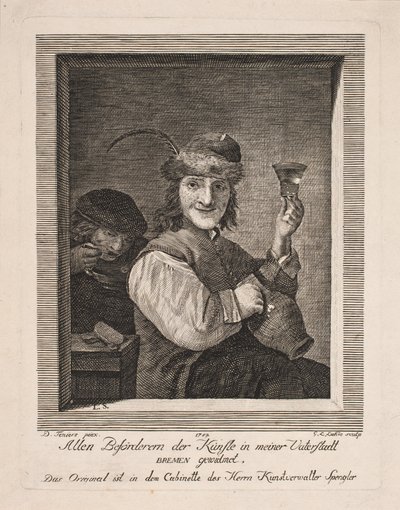 Peasant with Jug and Glass by Gerhard Ludvig Lahde