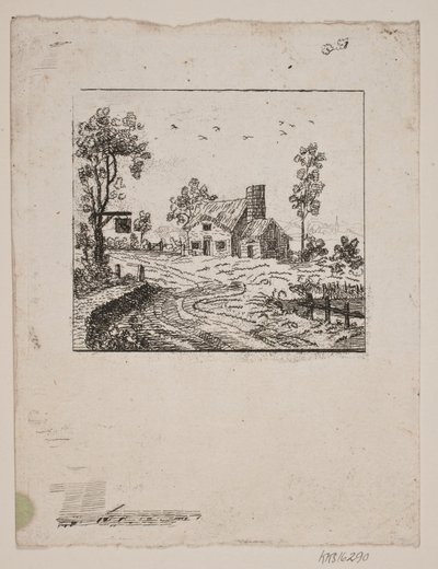 Landscape with Inn by Gerhard Ludvig Lahde