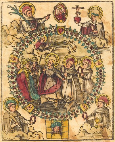 Madonna in a Rosary with Saints by German 15th Century