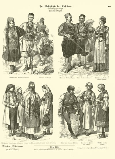 Dalmatian Costumes, Late 19th Century by German School