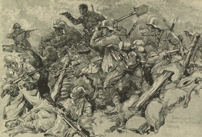 German Troops Attacking French Front Line by German School