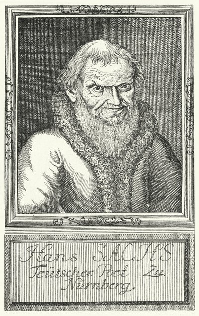 Hans Sachs, German Playwright and Writer (engraving) by German School