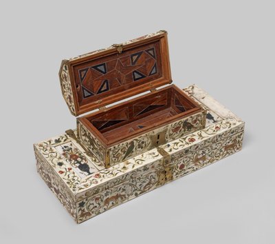 Painted ivory marriage casket, 1600-99 by German School