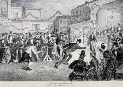 Roulette skate race in Berlin in 1878 by German School