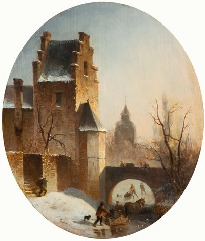 Winter Scene by German School