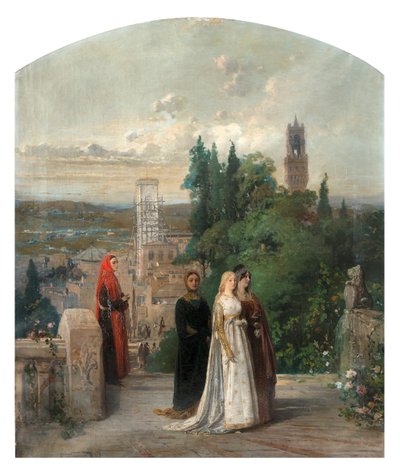 Dante and Beatrice by Gerolamo Induno