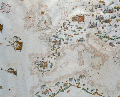 A Nautical Map, 1564 by Giacomo Maggiolo