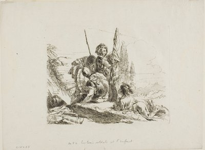 Three Soldiers and a Boy, from Capricci by Giambattista Tiepolo