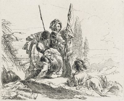 Three Soldiers and a Boy, 1749 by Giovanni Domenico Tiepolo