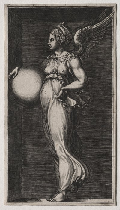 Allegorical Figure Holding a Sphere by Giorgio Ghisi