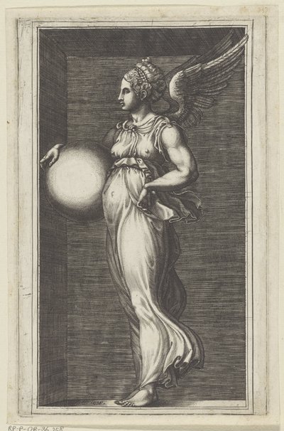 Allegorical Figure with a Sphere by Giorgio Ghisi