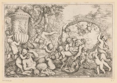 Bacchanal with Silenus by Giovanni Andrea Podesta