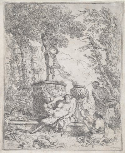 Pan Reclining before a Herm by Giovanni Benedetto Castiglione