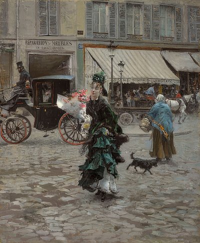 Crossing the Street. 1873-75 by Giovanni Boldini