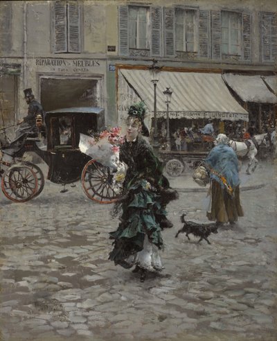 Crossing the Street by Giovanni Boldini