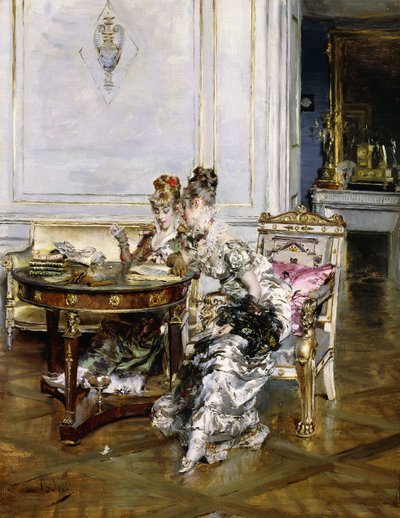 Elegant Ladies in an Interior by Giovanni Boldini