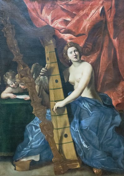 Venus Playing the Harp by Giovanni Lanfranco