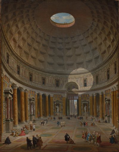 Interior of the Pantheon, Rome by Giovanni Paolo Panini