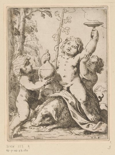 Bacchanal with Three Young Men by Girolamo Scarselli