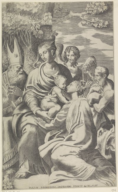 Mary with the Christ Child and Saints by Giulio Bonasone