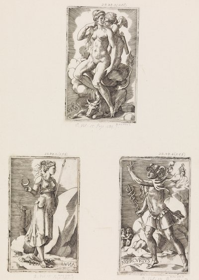 Mercurius, from Planets, Plate 6, 1530-70 by Giulio Bonasone