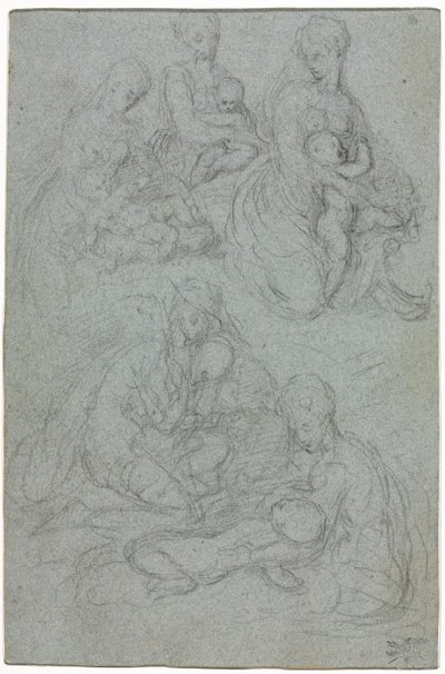 Sketches of Virgin and Child by Giulio Campi