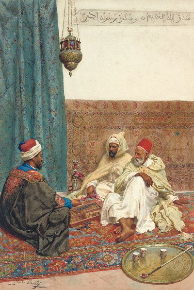 A Game of Tavli by Giulio Rosati