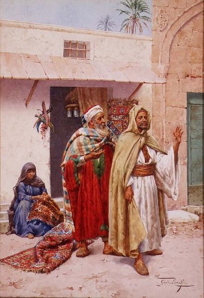 The Carpet Seller by Giulio Rosati