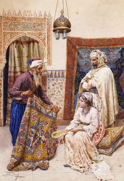 The Carpet Seller by Giulio Rosati