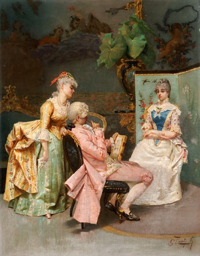 The Sitting, 1887 by Giulio Rosati