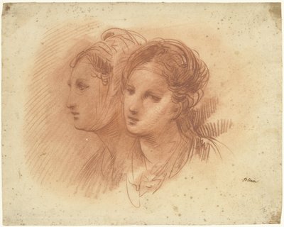 Two Female Heads by Giuseppe Bernardino Bison