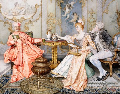 The Tea Party by Giuseppe Signorini