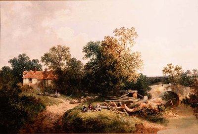 Children by a Stream by Gordon Arthur Meadows