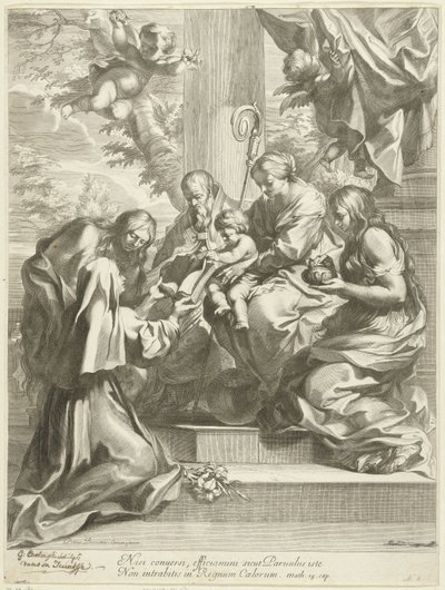 Saint Martina at the Feet of Mary by Gérard Edelinck