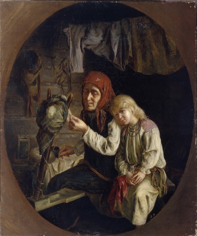 Spinning Lesson by Grigori Grigoryevich Myasoedov