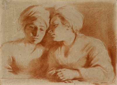 Two Women seated by Guercino