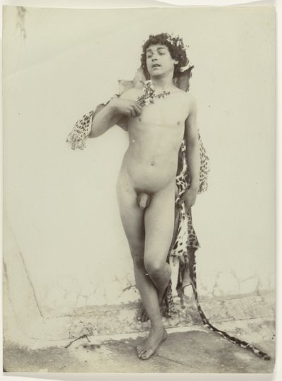 Naked Boy with Leopard Skin by Guglielmo von Plüschow