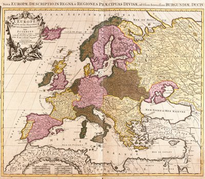 Map of Europe (etching) by Guillaume Delisle