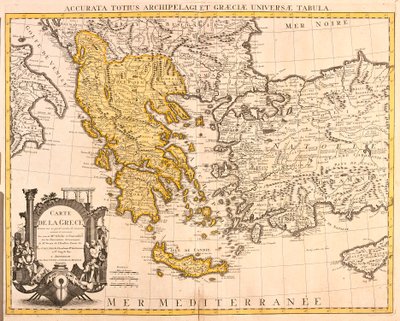 Map of Greece (etching) by Guillaume Delisle