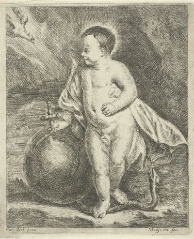 Christ Child with Globe and Snake by Guillaume Pierre Mensaert