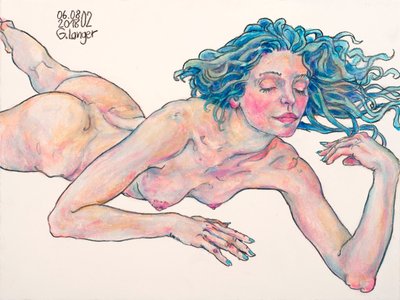 Reclining Nude, The Whisper of Water by Gunter Langer