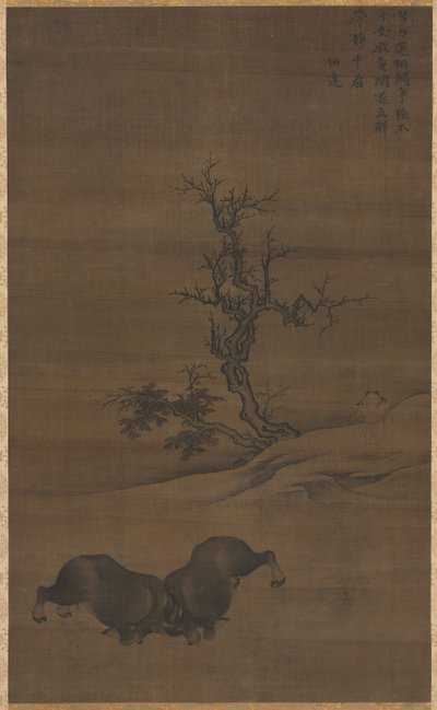 Herdboys and Buffalo in Landscape by Guo Min