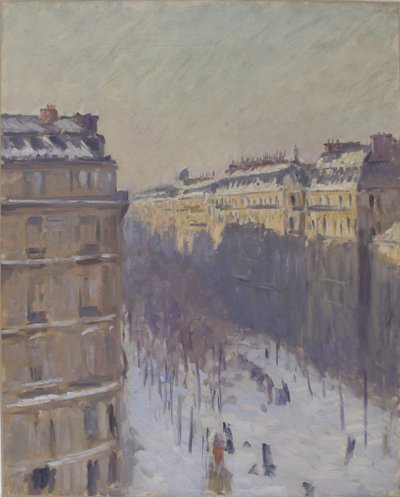 Boulevard Haussmann, Snow Effect by Gustave Caillebotte