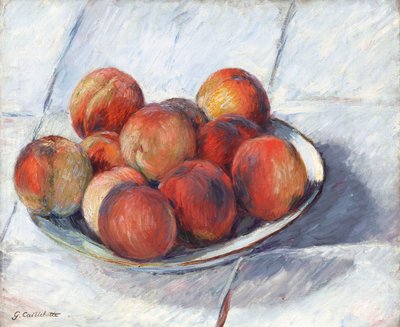 The Plate of Peaches by Gustave Caillebotte