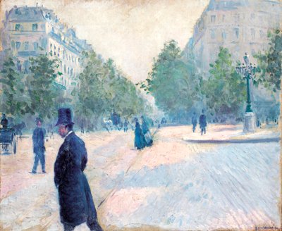 Place Saint Augustin, Misty Weather by Gustave Caillebotte