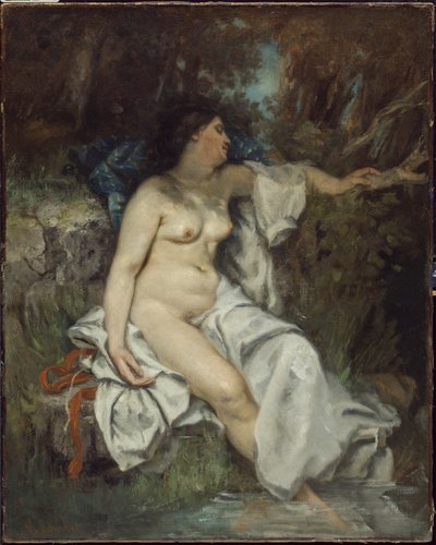 Bather Sleeping by a Brook by Gustave Courbet