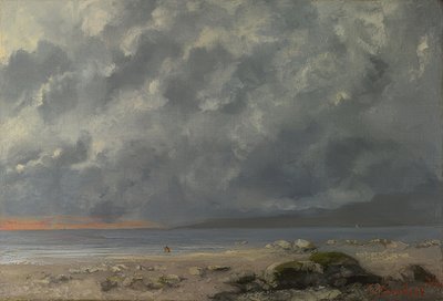 Beach Scene by Gustave Courbet