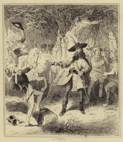 Courtenay Shooting Lieutenant Bennett by Hablot Knight Browne