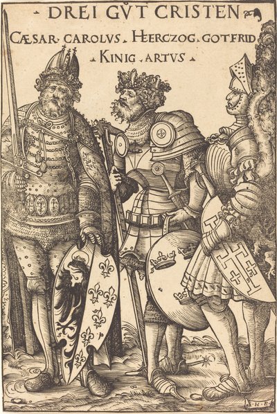 Charlemagne, Arthur and Godfrey by Hans Burgkmair I